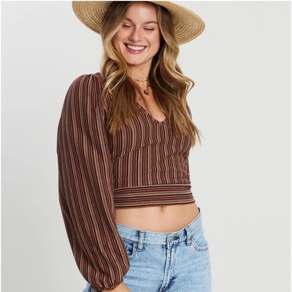 Free People Fall Nights Wrap Front Top Open Back Size Small - Picture 1 of 12